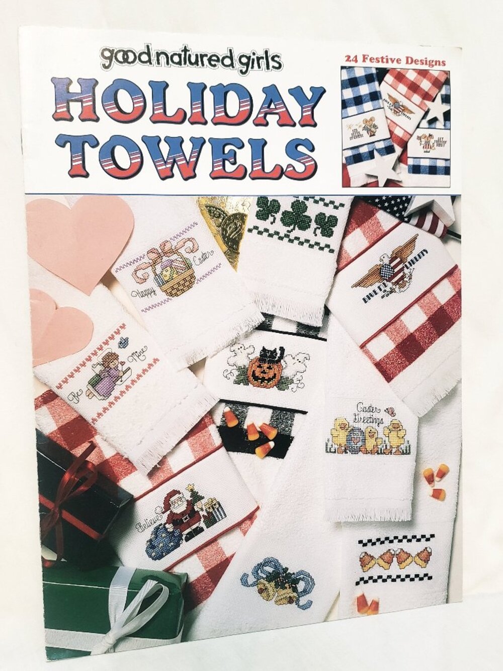 Holiday Towels Festive Cross Stitch Leaflet Good Natured Girls 1996
